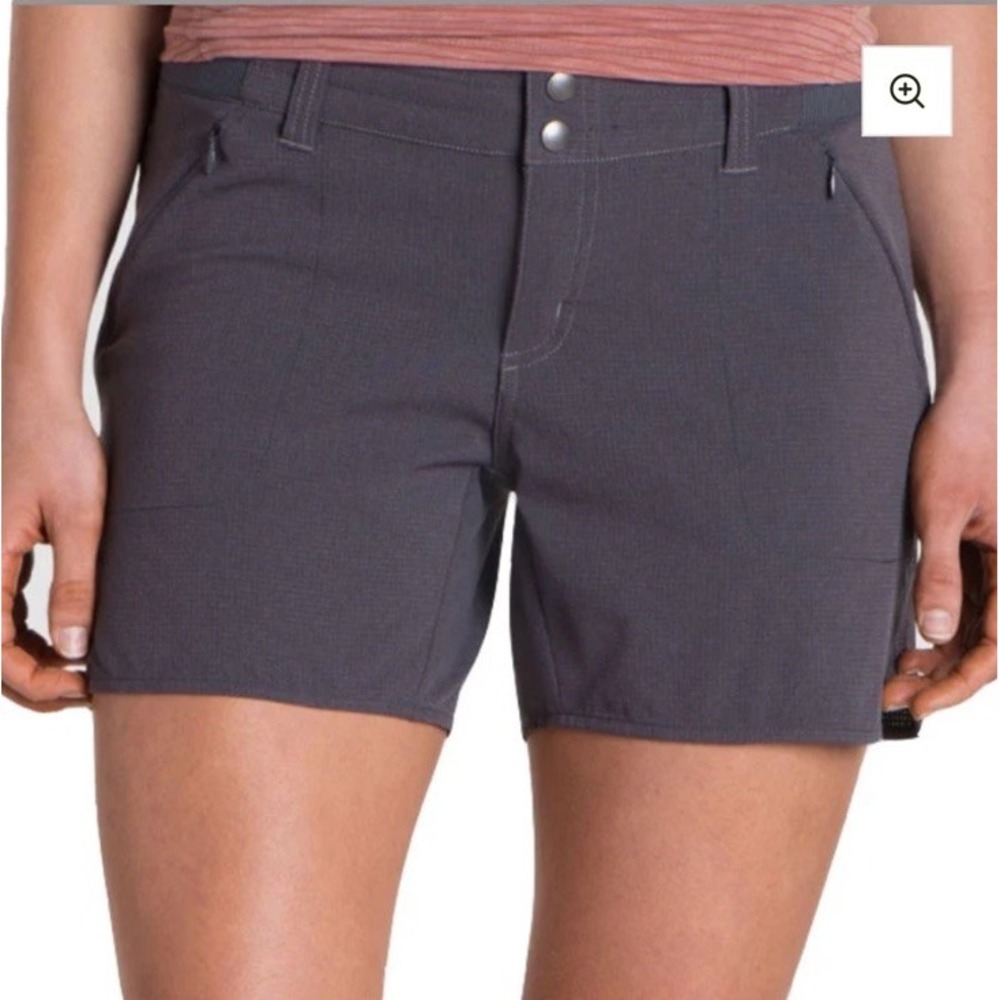 Kuhl Strattus Shorts Women's Size 14 Gray Ripstop Hiking Pockets Stretch